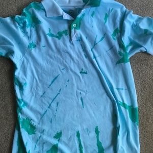 Tie dye collared short sleeve shirt